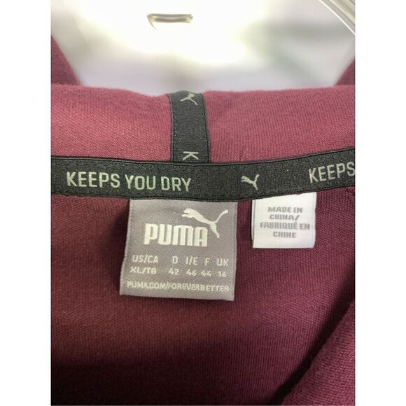 -1. Puma Women's Keep You Dry Cropped Pullover Sweatshirt Hoodie Maroon Size XL - Picture 6 of 11